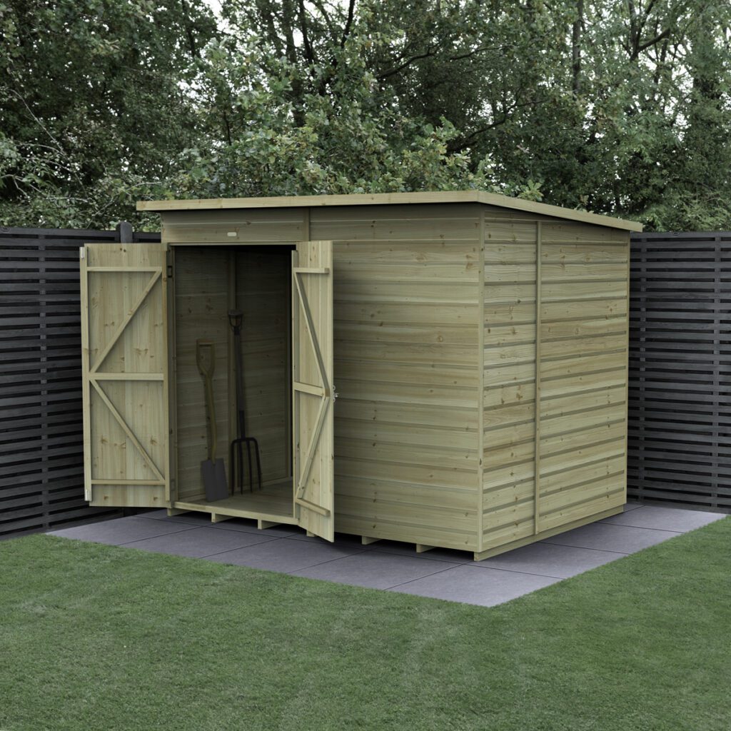Beckwood 8×6 Pent Shed – No Windows – Double Door with Installation 5013053204252 2